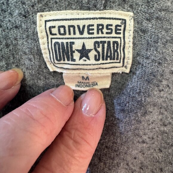 Converse One Star Womens Size Medium Gray Asymmetrical Zipper Jacket - Picture 6 of 7